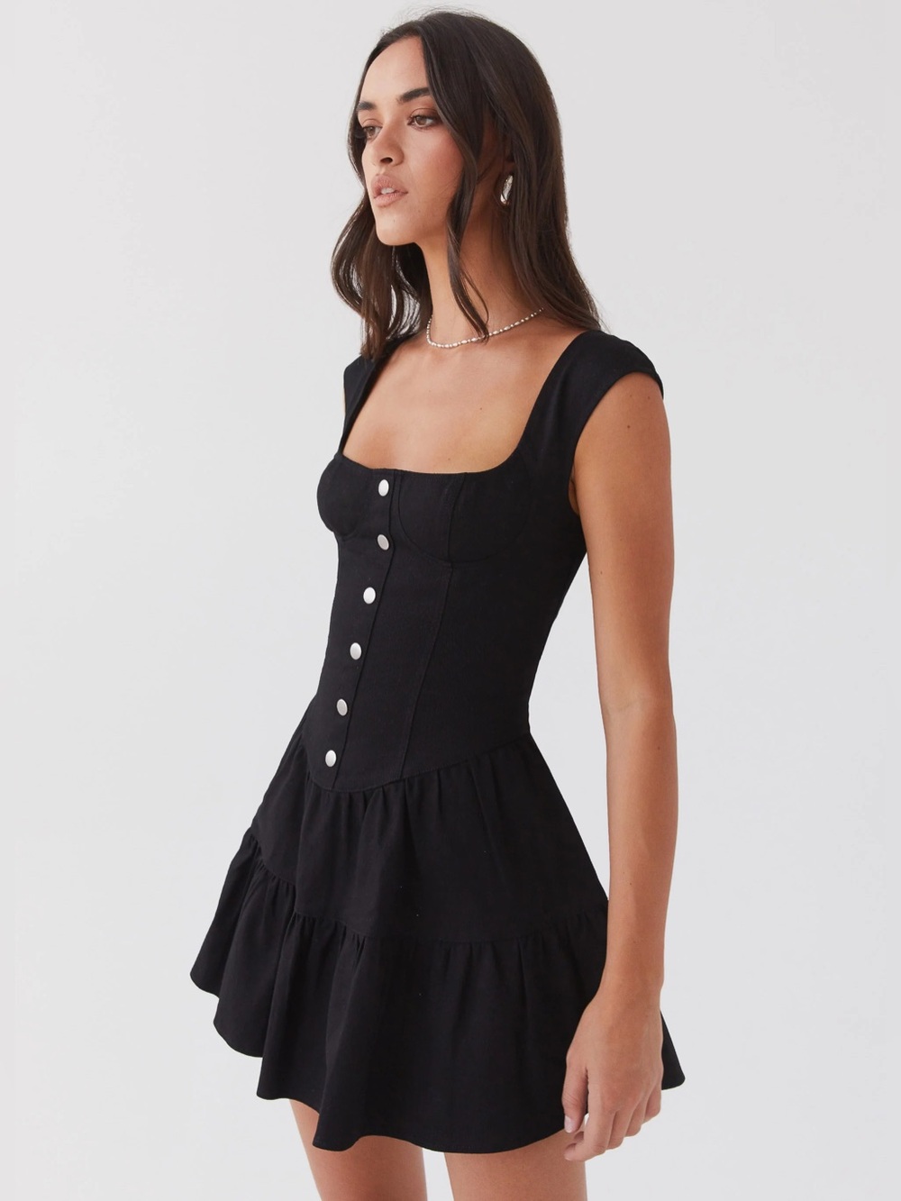 Peppermayo Isabella Denim Mini Dress Womens 2 Western Bustier
